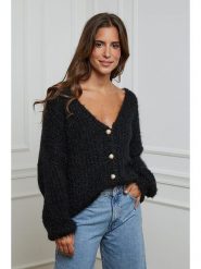 L'armoire de Suzette Kardigan w kolorze czarnym rozmiar: 34/36. Czarne kardigany damskie L'armoire de Suzette, l, bez wzorów, ze splotem. Za 135.49 zł.