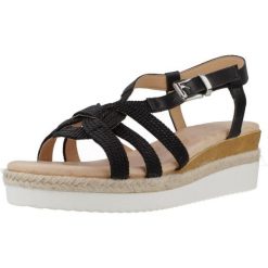 Sandały MTNG 50829M Czarny. Czarne sandały damskie MTNG, bez wzorów, ze skóry, bez obcasa. Za 134.99 zł.