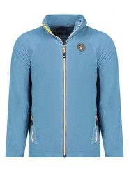 Geographical Norway Kurtka polarowa "Tugim" w kolorze niebieskim rozmiar: S. Niebieskie kurtki męskie Geographical Norway, s, z aplikacjami, z materiału, bez kaptura. Za 74.63 zł.