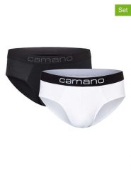 Camano Slipy (2 pary) w kolorze czarno-białym rozmiar: XXL. Białe slipki męskie camano, bez wzorów. Za 43.99 zł.