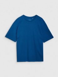 4F T-shirt oversize z modalem męski - turkusowy XL. Niebieskie t-shirty męskie 4f, m, bez wzorów, z bawełny, bez kołnierzyka. W wyprzedaży za 59.99 zł.