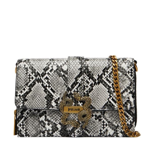 Torebka Just Cavalli. Szare torebki wieczorowe Just Cavalli, bez wzorów, wizytowe, bez kołnierzyka, bez ramiączek. Za 660.99 zł.