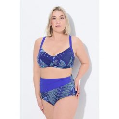 Damskie Bikini wzór paproci miękkie miseczki drapowany fason. Niebieskie bikini damskie Ulla Popken, bez wzorów, plus size. W wyprzedaży za 195.99 zł.
