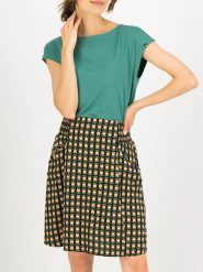 Blutsgeschwister Spódnica w kolorze czarno-żółtym rozmiar: L. Czarne spódniczki damskie Blutsgeschwister, l, bez wzorów, z wiskozy, klasyczne, midi, rozkloszowane. Za 144.92 zł.