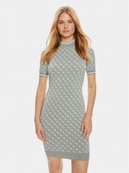 Guess Sukienka dzianinowa Ss Lise W3YK39 Z37K0 Zielony Bodycon Fit. Zielone sukienki damskie Guess, l, z aplikacjami, z dzianiny, bez kołnierzyka, bez ramiączek, bodycon. Za 459.99 zł.