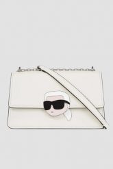 KARL LAGERFELD Biała torebka K/ikonik 2.0 Leather. Białe torebki klasyczne damskie Karl Lagerfeld, bez wzorów, ze skóry, bez dodatków. W wyprzedaży za 799.99 zł.