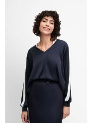 Cinque Bluzka ''Ciplousa'' w kolorze granatowym rozmiar: 40. Niebieskie bluzki damskie Cinque, bez wzorów, bez kołnierzyka, bez ramiączek. Za 159.95 zł.
