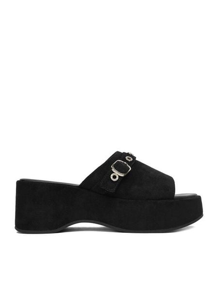 Guess Jeans Klapki CEO-HY20091-1 Czarny. Czarne klapki damskie Guess Jeans, z aplikacjami, z jeansu, bez obcasa. Za 249.99 zł.