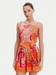 Guess Top E5GH02 WH4V0 Pomarańczowy Regular Fit. Brązowe topy damskie Guess, s, z aplikacjami, z syntetyku, bez kołnierzyka. Za 169.99 zł.