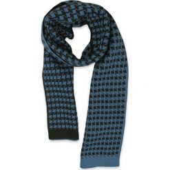Szalik Niebiesko-Czarny Ciepły Jesienno-Zimowy, Wzór Geometryczny, Dwustronny -EM Men's Accesso. Niebieskie szaliki męskie Em men's accessories, na zimę, bez wzorów, z materiału. Za 69.99 zł.
