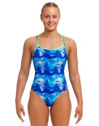Strój kąpielowy damski jednoczęściowy na basen plażę Funkita. Niebieskie stroje jednoczęściowe damskie FUNKITA, uniwersalny, bez wzorów. Za 279.00 zł.