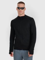 BLUZA MĘSKA 4F SPORTOWA TRENINGOWA SZYBKOSCHNĄCA TFSWM575 M KOLOR CZARNY. Czarne bluzy sportowe męskie 4f, bez wzorów, z materiału, sportowe, bez kołnierzyka, bez ramiączek. Za 199.99 zł.