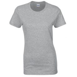 Damska Koszulka Z Grubej Bawełny. Szare bluzki damskie Gildan, xl, bez wzorów, z bawełny, bez kołnierzyka. Za 34.99 zł.