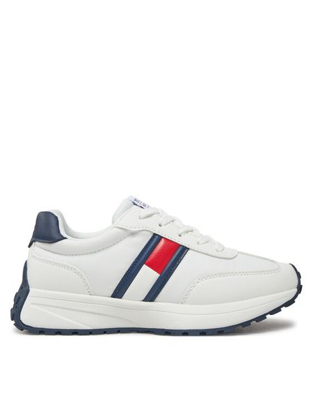 Tommy Hilfiger Sneakersy T3X9-33877-1695X336 S Biały. Białe buty sportowe chłopięce Tommy Hilfiger, z materiału, bez zapięcia. Za 209.99 zł.