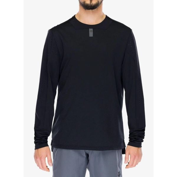 Bluza rowerowa męska Fox Defend LS Jersey. Czarne bluzy bez kaptura męskie Fox Racing, bez wzorów, z jersey, sportowe, bez kołnierzyka, bez ramiączek. Za 280.49 zł.