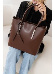 Lia Biassoni Skórzana torebka "Mallero" w kolorze ciemnobrązowym - 32 x 30 x 12 cm rozmiar: onesize. Brązowe torebki klasyczne damskie Lia Biassoni, bez wzorów, z materiału, bez dodatków. Za 431.45 zł.