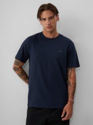 4F T-shirt regular gładki męski - granatowy XXL. Niebieskie t-shirty męskie 4f, m, bez wzorów, z bawełny, bez kołnierzyka. Za 69.99 zł.