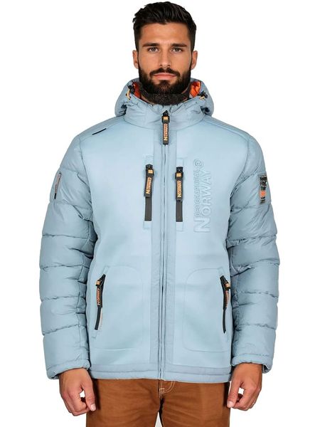 Geographical Norway Kurtka puchowa "Beachwood" w kolorze błękitnym rozmiar: S. Niebieskie kurtki męskie Geographical Norway, na zimę, s, bez wzorów, z puchu, bez kaptura. Za 274.10 zł.