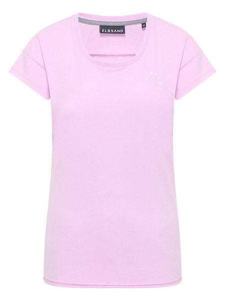 ELBSAND Koszulka "Rea" w kolorze jasnoróżowym rozmiar: XS. Różowe bluzki damskie ELBSAND, xs, bez wzorów, bez kołnierzyka, bez ramiączek. Za 73.99 zł.