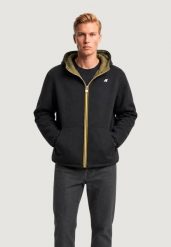 Kurtka anorak Mężczyzna K-WAY Jack Spacer Nylon Double. Czarne kurtki męskie k-way, m, bez wzorów, z nylonu, z kapturem. Za 859.66 zł.