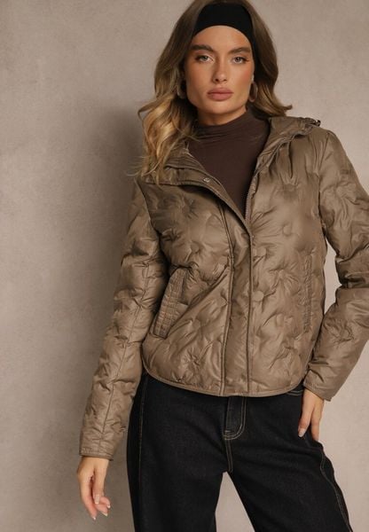 Brązowa Kurtka z Kapturem Ozdobiona Delikatnym Pikowaniem Aravitta. Brązowe kurtki damskie Renee, l, z aplikacjami, z jeansu, z kapturem. Za 209.99 zł.