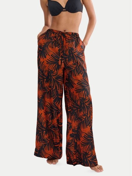 Triumph Spodnie materiałowe Summer 10227246 Brązowy Wide Leg. Brązowe spodnie materiałowe damskie Triumph, bez wzorów, z materiału. Za 121.99 zł.