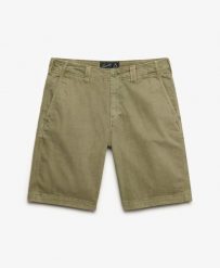 Superdry Utility Chino Shorts — Straight Fit, Oil Green. Zielone szorty męskie Superdry., bez wzorów, z bawełny, klasyczne. Za 283.70 zł.