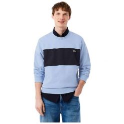 Bluza Lacoste SH08873PT06 męska. Niebieskie bluzy bez kaptura męskie Lacoste, m. Za 664.65 zł.