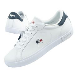 Buty sportowe męskie Lacoste Powercourt 125 1 SMA. Białe buty sportowe na co dzień męskie Lacoste, ze skóry, bez zapięcia. Za 429.00 zł.