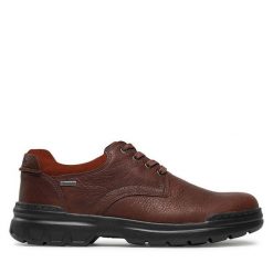 Półbuty Clarks. Brązowe półbuty męskie Clarks, z gore-texu, bez zapięcia. Za 509.99 zł.
