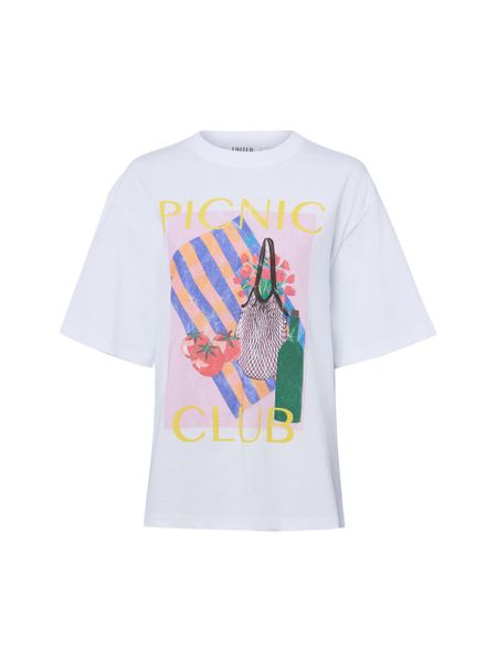 EDITED koszulka z nadrukiem - Xia Kobiety Bawełna biały, 36. Białe t-shirty damskie Edited, bez wzorów, z bawełny, bez kołnierzyka. Za 89.95 zł.