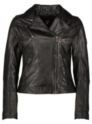 HIS Skórzana kurtka w kolorze czarnym rozmiar: 46. Czarne kurtki damskie HIS, bez wzorów, ze skóry, bez kaptura. Za 478.99 zł.