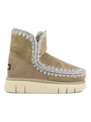 Mou Skórzane botki zimowe w kolorze beżowym rozmiar: 40. Brązowe botki damskie Mou, na zimę, ze skóry, bez obcasa, bez zapięcia. Za 608.99 zł.