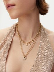 Guess Naszyjnik JUBN05 208JW Złoty. Żółte naszyjniki damskie Guess, metalowe. Za 369.99 zł.