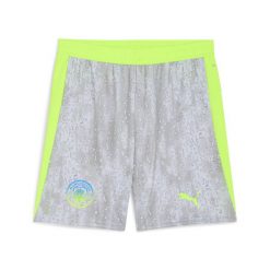 Męskie szorty Manchester City 25/26 PUMA Cool Weather Pro Green Blue. Niebieskie szorty męskie Puma, bez kołnierzyka. Za 199.00 zł.