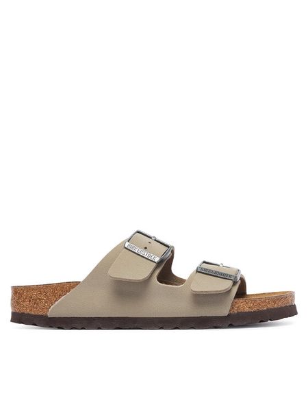 Birkenstock Klapki Arizona Bf 1033132 Khaki. Brązowe klapki damskie Birkenstock, bez wzorów, ze skóry, bez obcasa. Za 399.99 zł.