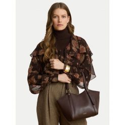 Torebka LAUREN RALPH LAUREN. Brązowe torebki klasyczne damskie Lauren Ralph Lauren, bez wzorów, bez dodatków. Za 1,599.00 zł.