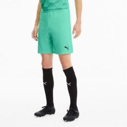 Spodenki męskie Puma Teamfinal 21 Knit Shorts. Zielone szorty męskie Puma, z materiału, bez kołnierzyka. Za 190.00 zł.