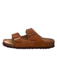 Birkenstock Skórzane klapki "Arizona" w kolorze jasnobrązowym rozmiar: 42. Brązowe klapki i japonki męskie Birkenstock, ze skóry. Za 452.52 zł.