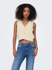 ONLY Kamizelka w kolorze beżowym rozmiar: XL. Brązowe kamizelki damskie Only, xl. Za 83.42 zł.