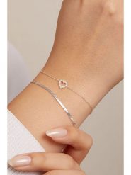 Heliophilia Srebrne bransoletki (2 szt.) rozmiar: onesize. Szare bransoletki damskie Heliophilia, srebrne. Za 89.45 zł.