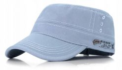 Męska, Wiosenno-Letnia Czapka Patrolówka - Pako Jeans - Niebieska. Niebieskie czapki męskie Pako Jeans, na lato, bez wzorów, z bawełny. Za 75.00 zł.