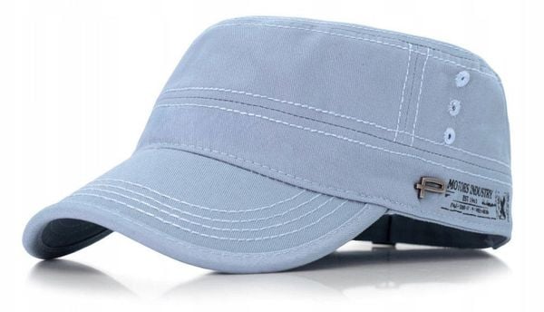 Męska, Wiosenno-Letnia Czapka Patrolówka - Pako Jeans - Niebieska. Niebieskie czapki męskie Pako Jeans, na lato, bez wzorów, z bawełny. Za 75.00 zł.