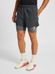 Damskie szorty 2 w 1 Hummel Hiit Intensity. Brązowe spodenki sportowe damskie HUMMEL, m, z materiału, na fitness i siłownię. Za 237.50 zł.