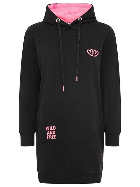 Zwillingsherz Sukienka dresowa "Wild Wild Wild" w kolorze czarnym rozmiar: S/M. Czarne sukienki damskie Zwillingsherz, m, bez wzorów, z dresówki, bez kołnierzyka, bez ramiączek, midi. Za 175.26 zł.