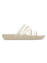 Crocs Klapki "Splash" w kolorze kremowym rozmiar: 34/35. Brązowe klapki damskie Crocs, bez wzorów, bez obcasa. Za 101.94 zł.