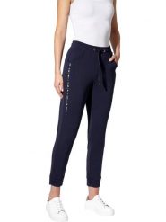 Heine Spodnie dresowe w kolorze granatowym rozmiar: 50. Niebieskie spodnie dresowe damskie Heine, bez wzorów, z dresówki. Za 70.41 zł.