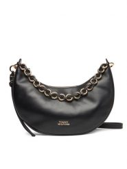 Tommy Hilfiger Torebka Moon Leather Crossover AW0AW17467 Czarny. Czarne listonoszki damskie Tommy Hilfiger, bez wzorów, ze skóry, bez dodatków. Za 659.99 zł.