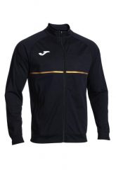 Bluza do biegania męska Joma Record III Full Zip. Czarne bluzy sportowe męskie Joma, bez wzorów, z materiału, sportowe, bez kołnierzyka, bez ramiączek. Za 292.00 zł.