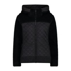 Kurtka z kapturem wooltech damska CMP Teddy Fur effect. Czarne kurtki damskie CMP, bez wzorów, z kapturem. Za 609.10 zł.